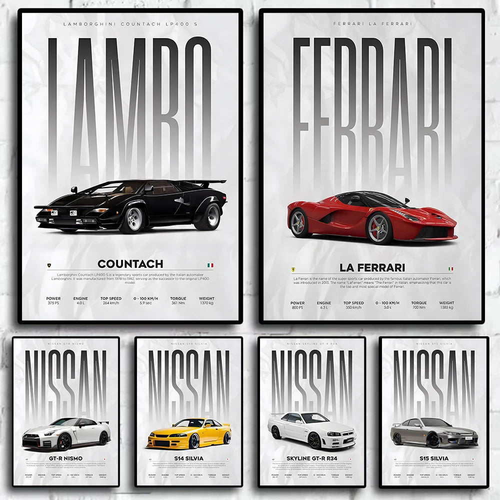 Poster Carros Icônicos – Arte Automotiva