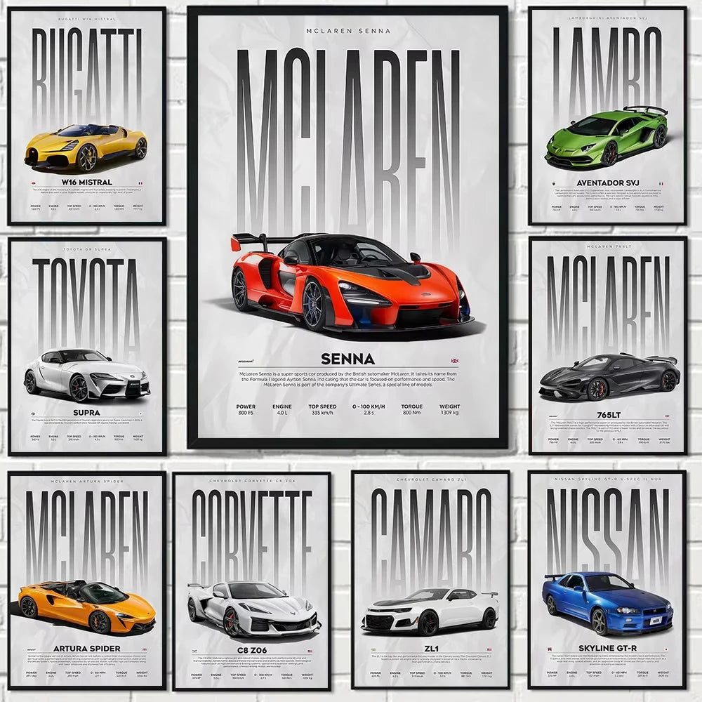 Poster Supercarros Modernos – Arte Automotiva